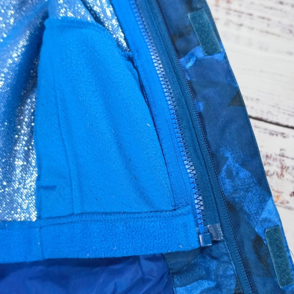 Columbia Interchange Jacket Kids XXS Blue Excellent 3-in-1 Camo Omni-Heat